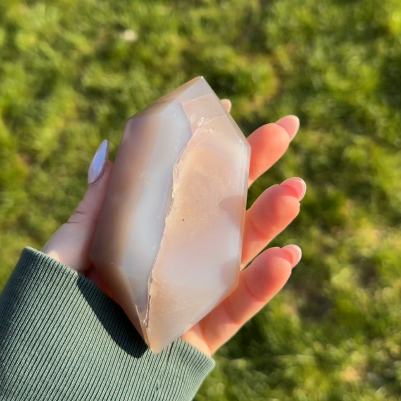 Aligned Flow – Blue Lace Agate Twin-Point