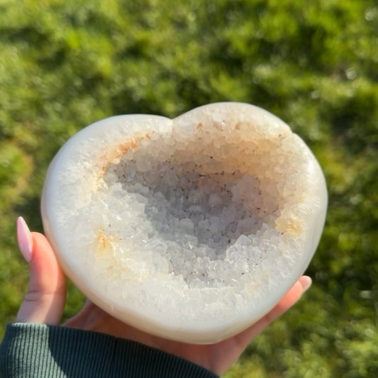 Heart of Clarity – Blue Lace Agate Druzy Heart