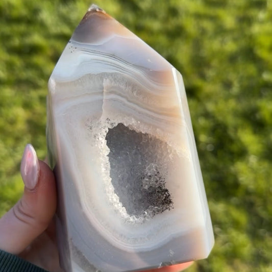 Calm Within – Blue Lace Agate Portal Tower